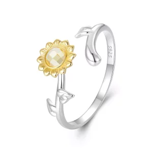 Anillo estilo PANDORA con girasol - BSR549-E (imagen para) Anillo estilo PANDORA con girasol - BSR549-E