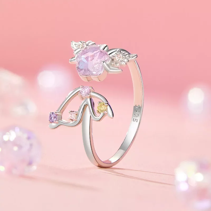 (imagen para) Anillo mariposa rosa estilo PANDORA - SCR1011-E - Ver 2