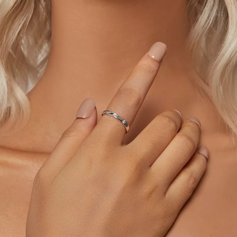 (imagen para) Anillo sencillo estilo PANDORA - BSR524 - Ver 4