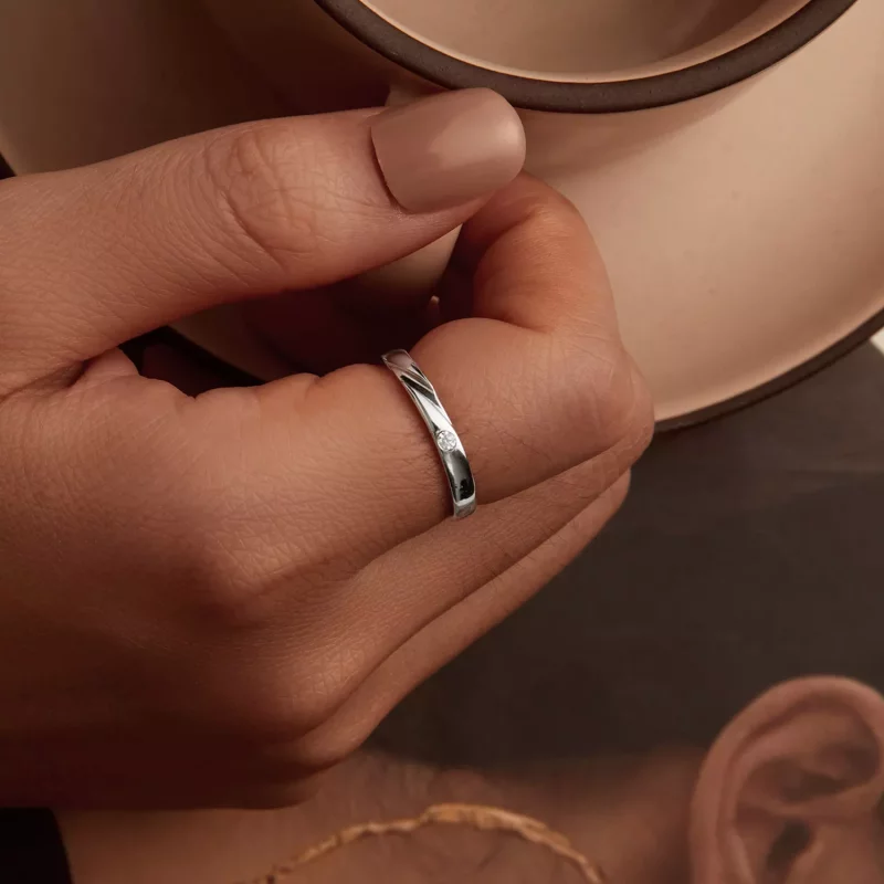 (imagen para) Anillo sencillo estilo PANDORA - BSR524 - Ver 7
