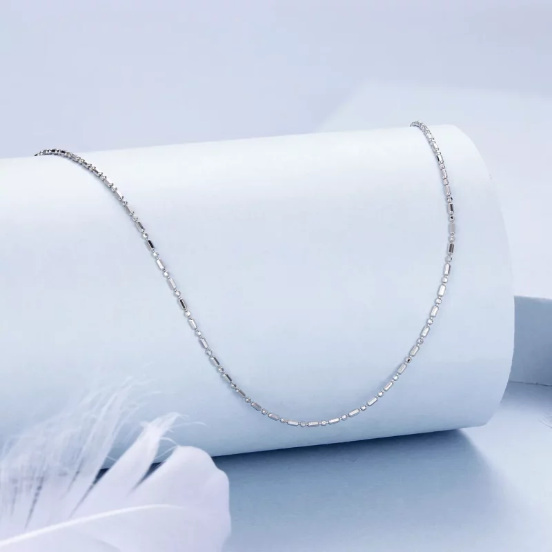 (imagen para) Cadena básica con purpurina fina estilo PANDORA - BSA006 - Ver 2