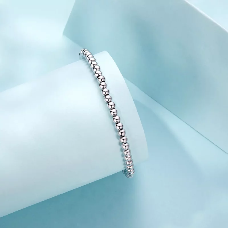 (imagen para) Cadena básica de bricolaje con cuentas de plata estilo PANDORA - SCB267 - Ver 2