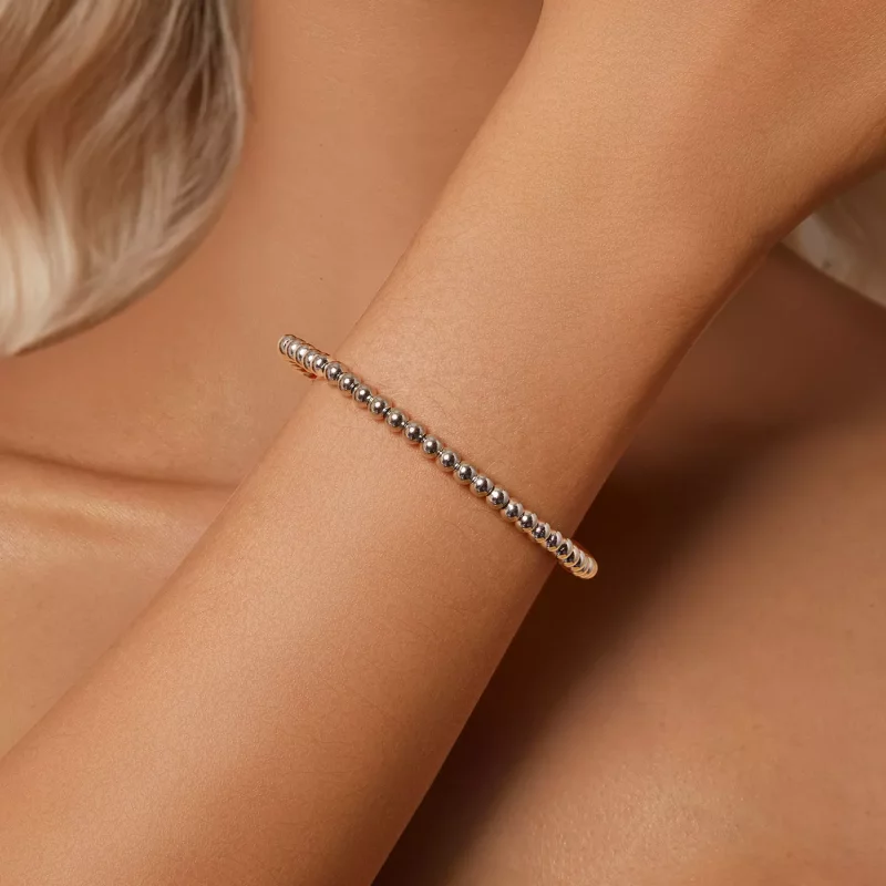 (imagen para) Cadena básica de bricolaje con cuentas de plata estilo PANDORA - SCB267 - Ver 7