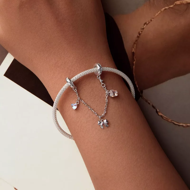 (imagen para) Cadena de seguridad con lazo de ballet estilo PANDORA - SCC2762 - Ver 5