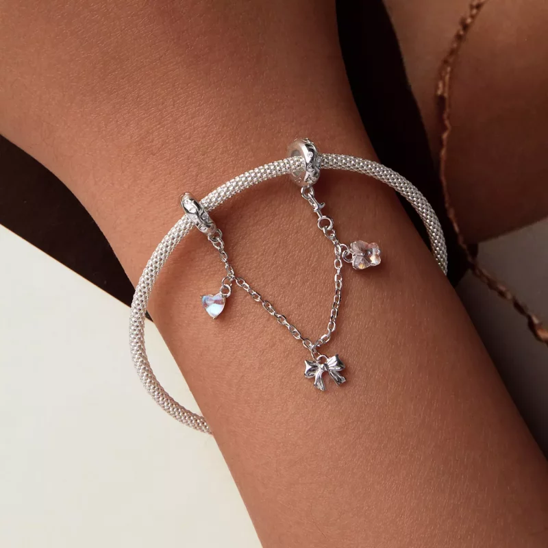 (imagen para) Cadena de seguridad con lazo de ballet estilo PANDORA - SCC2762 - Ver 6