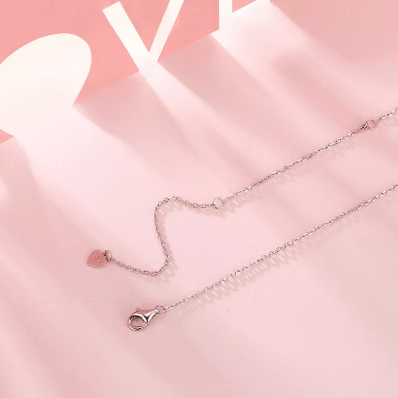 (imagen para) Cadena en forma de Y con concha blanca y corazón palpitante estilo PANDORA - BSN - Ver 4
