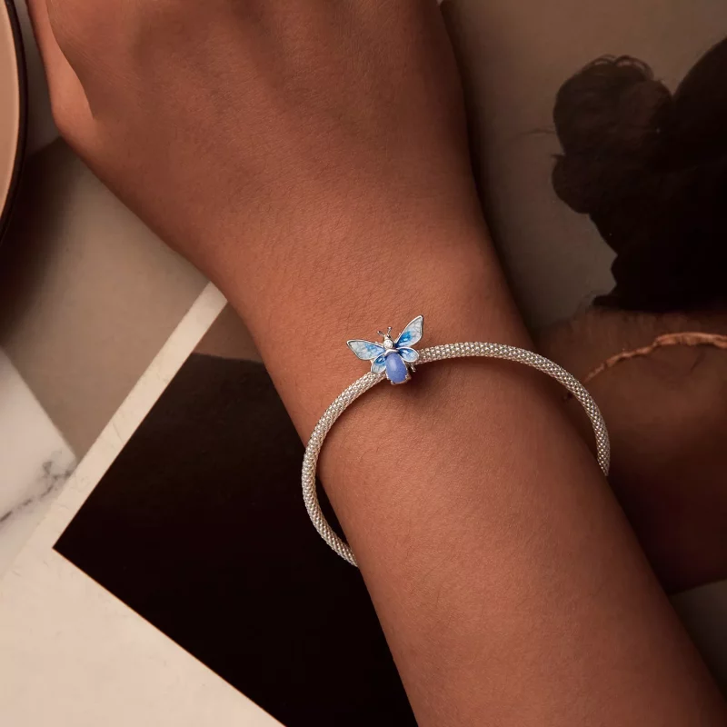 (imagen para) Charm de abeja luminosa azul estilo PANDORA - SCC2734 - Ver 2
