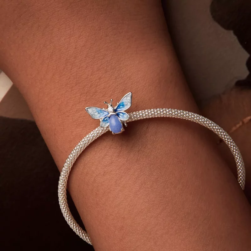 (imagen para) Charm de abeja luminosa azul estilo PANDORA - SCC2734 - Ver 3