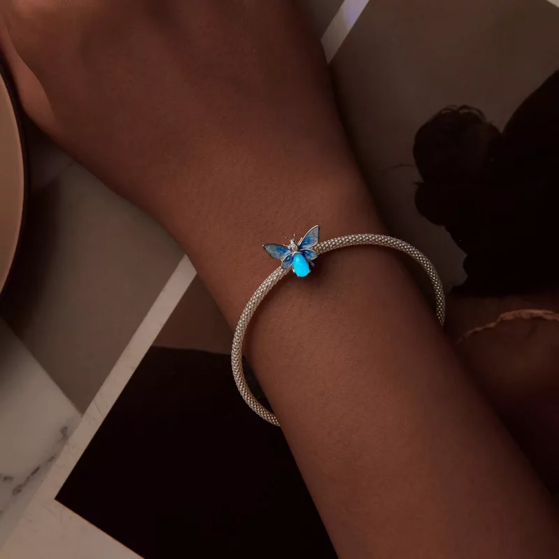 (imagen para) Charm de abeja luminosa azul estilo PANDORA - SCC2734 - Ver 4