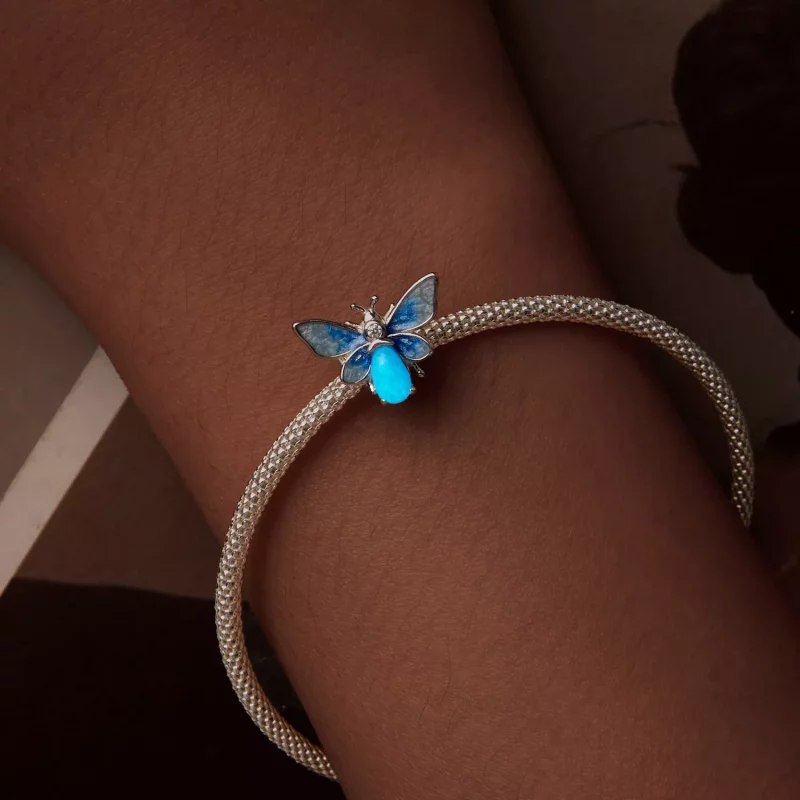 (imagen para) Charm de abeja luminosa azul estilo PANDORA - SCC2734 - Ver 5
