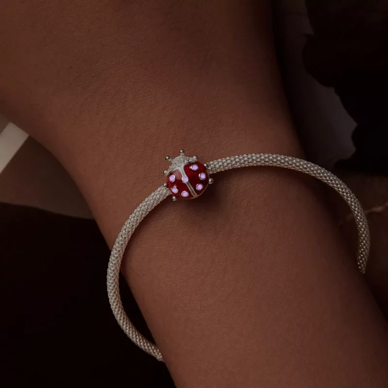 (imagen para) Charm estilo PANDORA con forma de mariquita que brilla en la oscuridad - SCC2735 - Ver 5