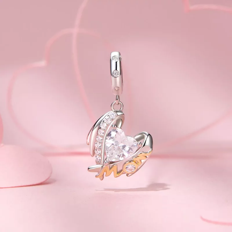 (imagen para) Colgante con alas de amor para el Día de la Madre estilo PANDORA - BSC1001 - Ver 2