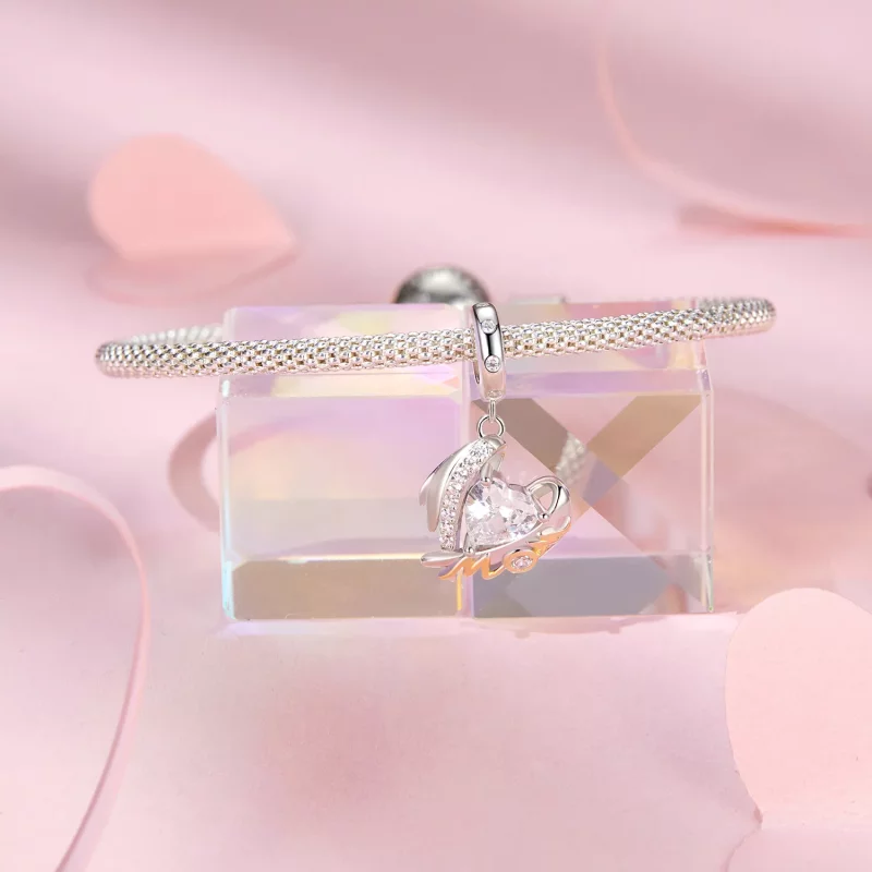 (imagen para) Colgante con alas de amor para el Día de la Madre estilo PANDORA - BSC1001 - Ver 3