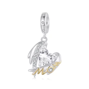 (imagen para) Colgante con alas de amor para el Día de la Madre estilo PANDORA - BSC1001