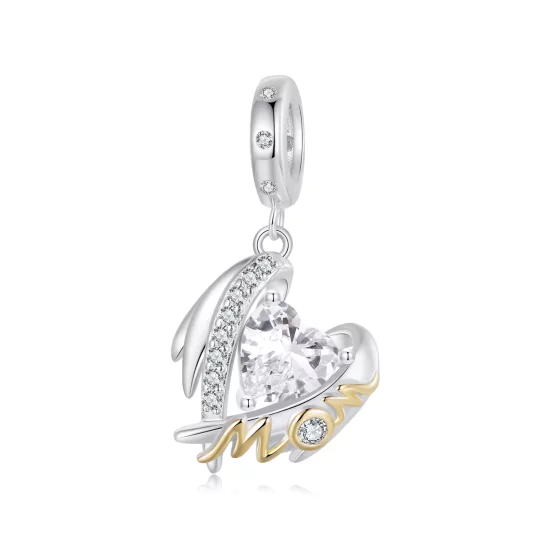 (imagen para) Colgante con alas de amor para el Día de la Madre estilo PANDORA - BSC1001