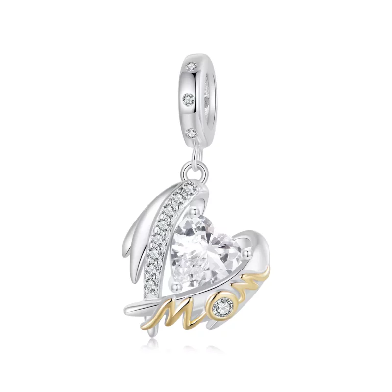 (imagen para) Colgante con alas de amor para el Día de la Madre estilo PANDORA - BSC1001