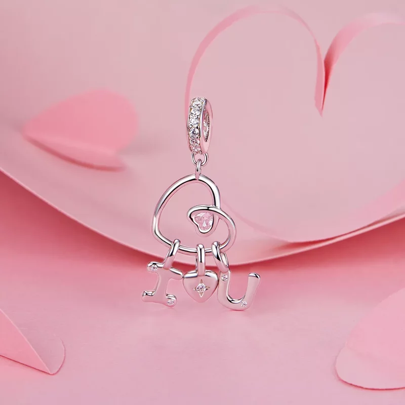 (imagen para) Colgante con letra de amor de San Valentín estilo PANDORA - BSC972 - Ver 2