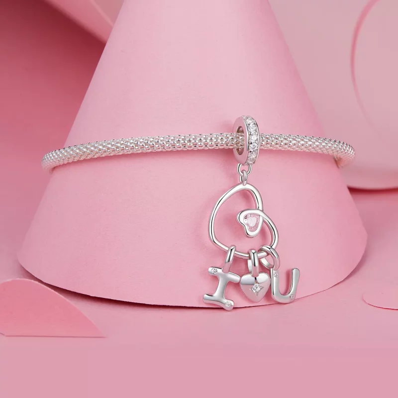 (imagen para) Colgante con letra de amor de San Valentín estilo PANDORA - BSC972 - Ver 3