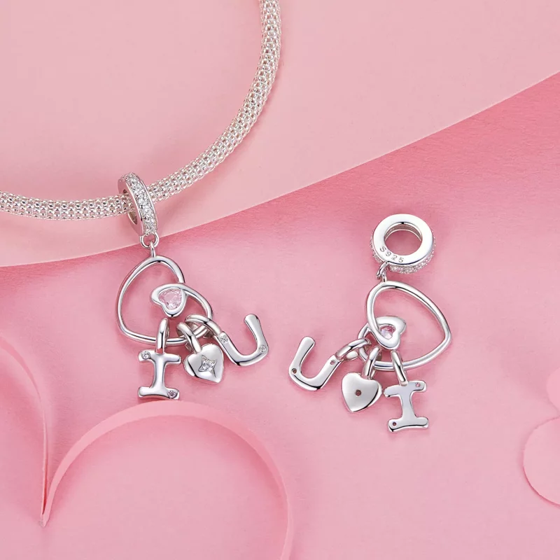 (imagen para) Colgante con letra de amor de San Valentín estilo PANDORA - BSC972 - Ver 4