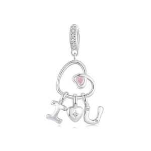 (imagen para) Colgante con letra de amor de San Valentín estilo PANDORA - BSC972