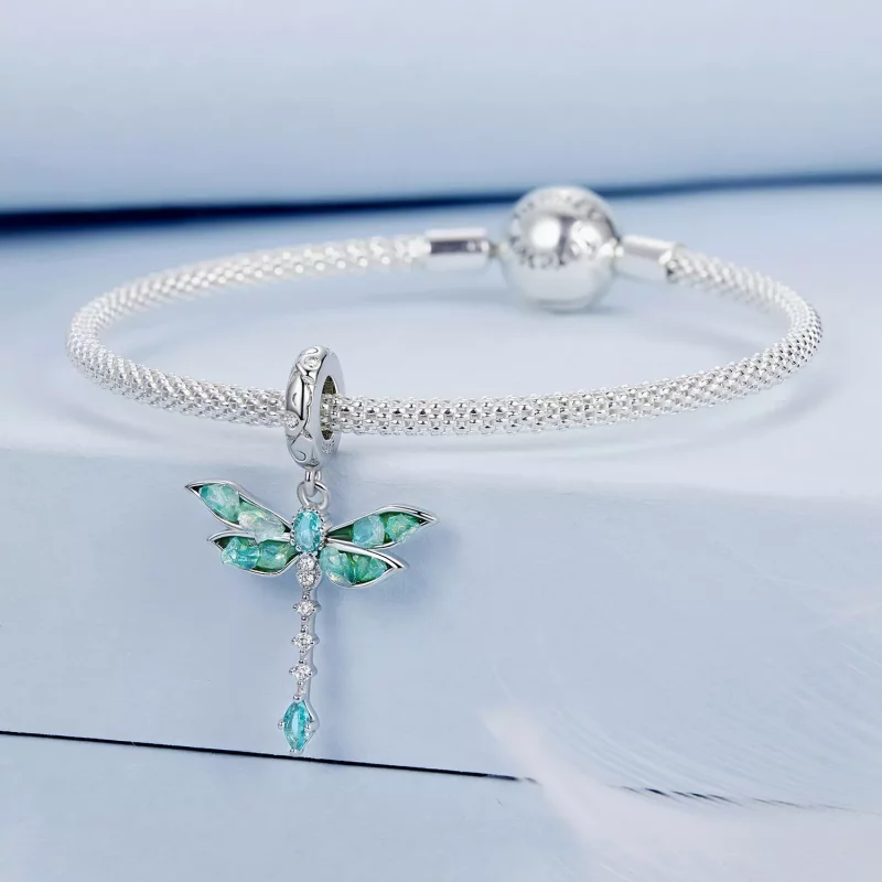 (imagen para) Colgante de libélula verde estilo PANDORA - BSC983 - Ver 3