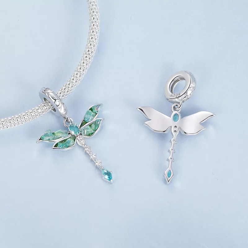 (imagen para) Colgante de libélula verde estilo PANDORA - BSC983 - Ver 4