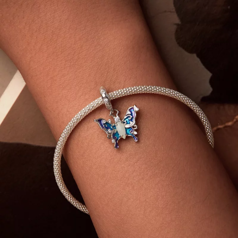 (imagen para) Colgante de mariposa luminosa de colores estilo PANDORA - SCC2731 - Ver 3