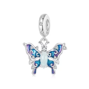 (imagen para) Colgante de mariposa luminosa de colores estilo PANDORA - SCC2731