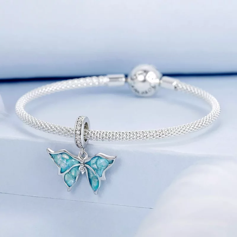 (imagen para) Colgante de morfo azul estilo PANDORA - BSC982 - Ver 3