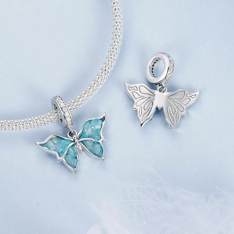 (imagen para) Colgante de morfo azul estilo PANDORA - BSC982 - Ver 4