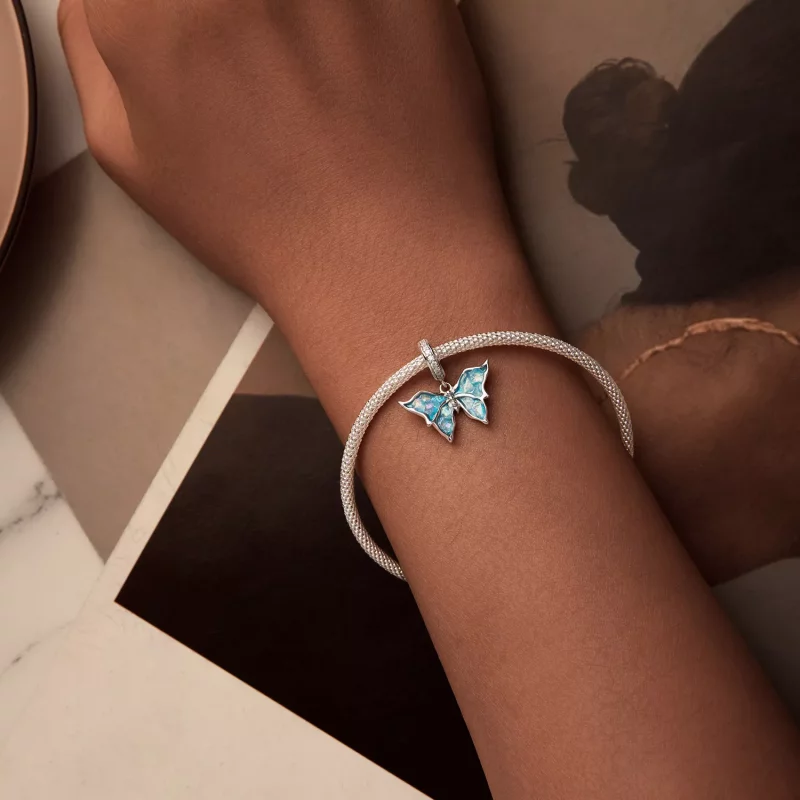 (imagen para) Colgante de morfo azul estilo PANDORA - BSC982 - Ver 5
