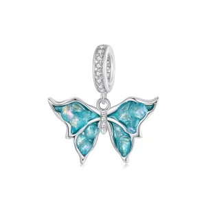 Colgante de morfo azul estilo PANDORA - BSC982 (imagen para) Colgante de morfo azul estilo PANDORA - BSC982