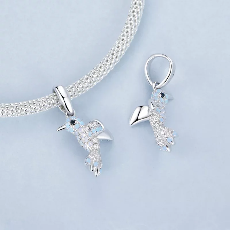 (imagen para) Colgante de pájaro con incrustaciones estilo PANDORA - BSC993 - Ver 4