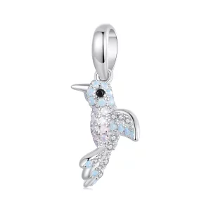 Colgante de pájaro con incrustaciones estilo PANDORA - BSC993 (imagen para) Colgante de pájaro con incrustaciones estilo PANDORA - BSC993
