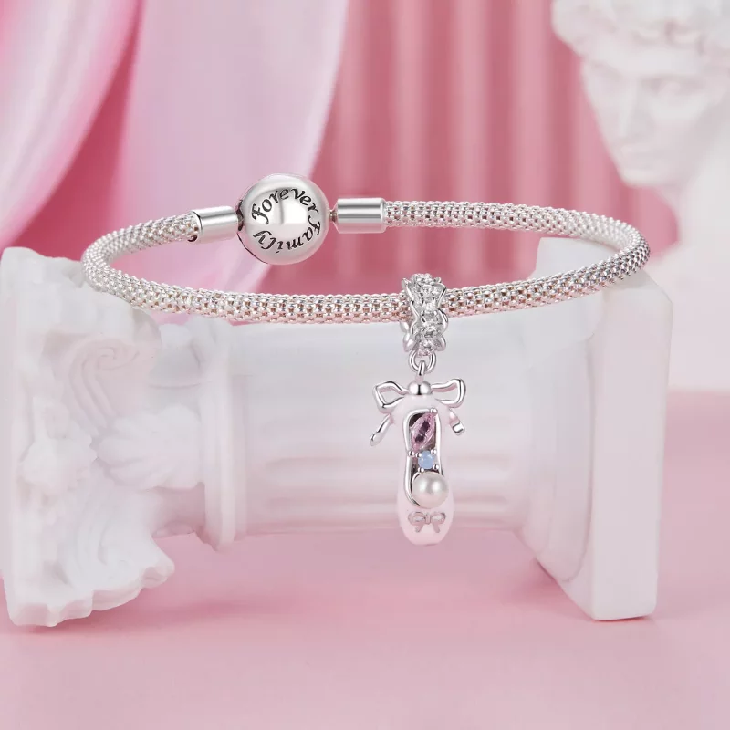 (imagen para) Colgante de zapatilla de ballet estilo PANDORA - SCC2761 - Ver 3