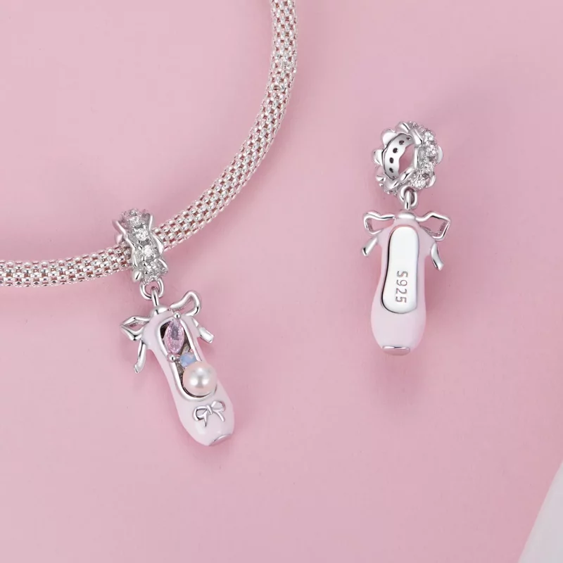 (imagen para) Colgante de zapatilla de ballet estilo PANDORA - SCC2761 - Ver 4