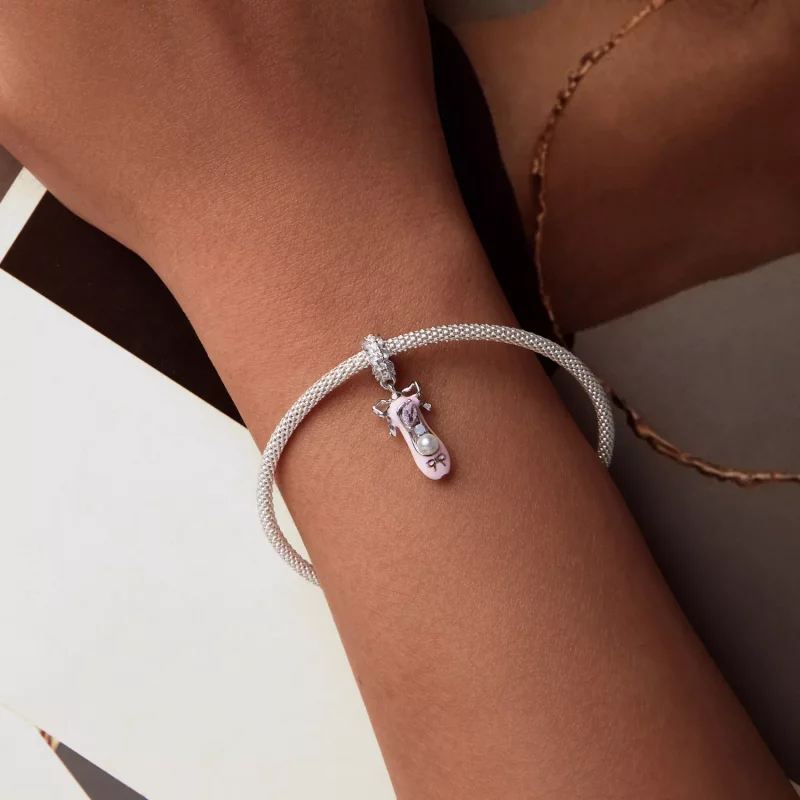 (imagen para) Colgante de zapatilla de ballet estilo PANDORA - SCC2761 - Ver 5