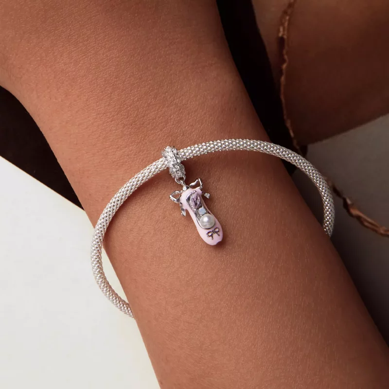 (imagen para) Colgante de zapatilla de ballet estilo PANDORA - SCC2761 - Ver 6