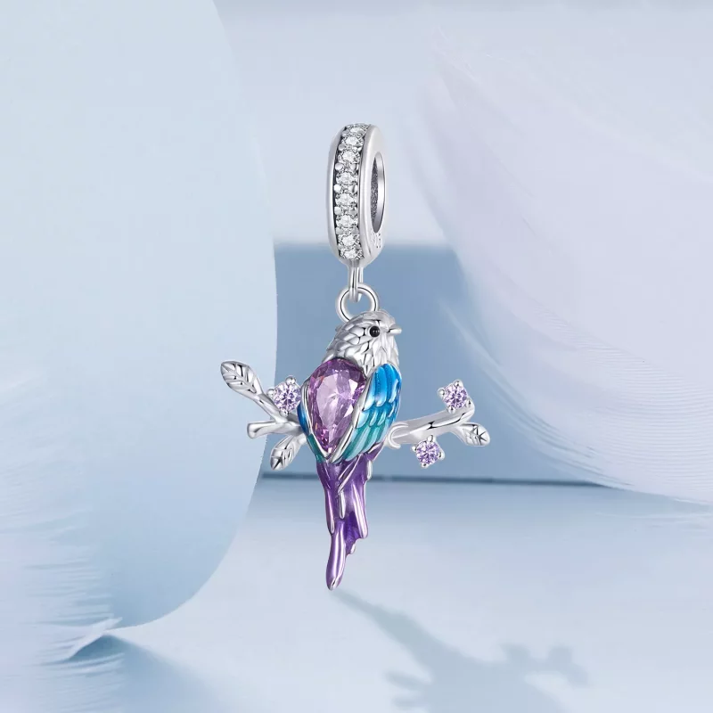 (imagen para) Colgante estilo PANDORA con forma de martín pescador - BSC985 - Ver 2