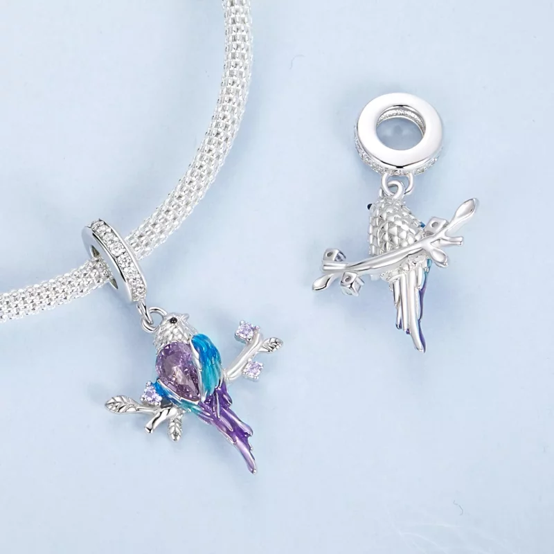 (imagen para) Colgante estilo PANDORA con forma de martín pescador - BSC985 - Ver 4