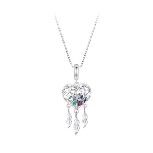 (imagen para) Collar atrapasueños con árbol de la vida del amor estilo PANDORA - SCN519