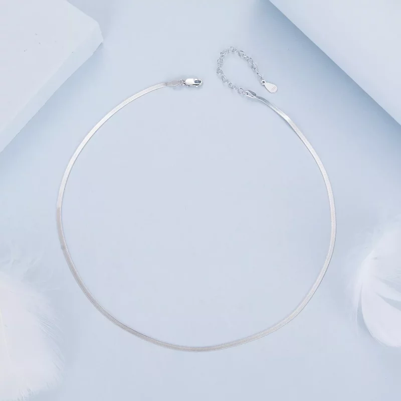 (imagen para) Collar básico con cadena de hueso de serpiente estilo PANDORA - BSA008 - Ver 3