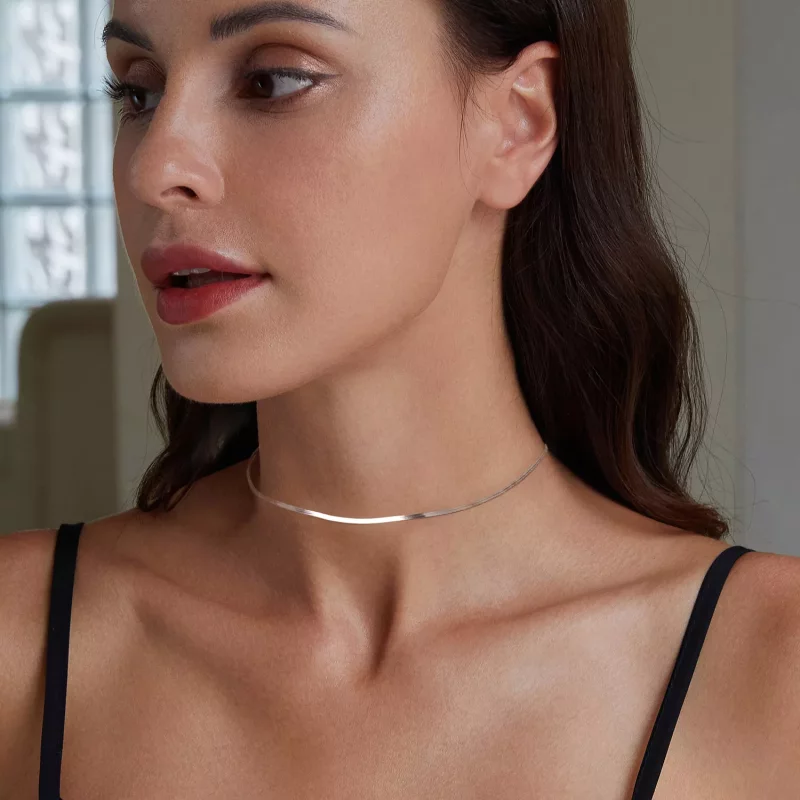 (imagen para) Collar básico con cadena de hueso de serpiente estilo PANDORA - BSA008 - Ver 6