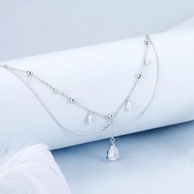 (imagen para) Collar con borlas y gotas de agua estilo PANDORA - BSN383 - Ver 2