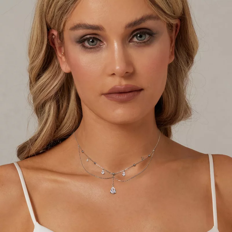 (imagen para) Collar con borlas y gotas de agua estilo PANDORA - BSN383 - Ver 6