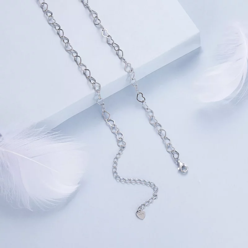 (imagen para) Collar con cadena de corazón estilo PANDORA - BSA005 - Ver 4