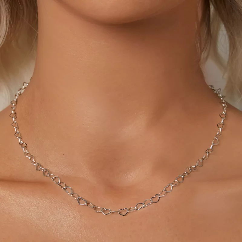 (imagen para) Collar con cadena de corazón estilo PANDORA - BSA005 - Ver 5