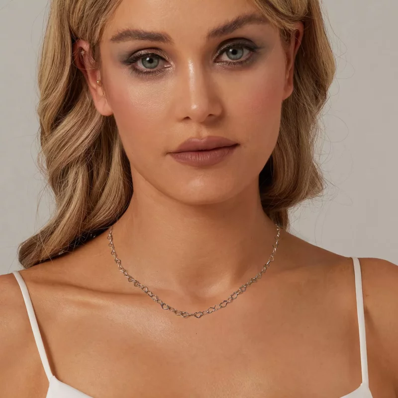 (imagen para) Collar con cadena de corazón estilo PANDORA - BSA005 - Ver 6