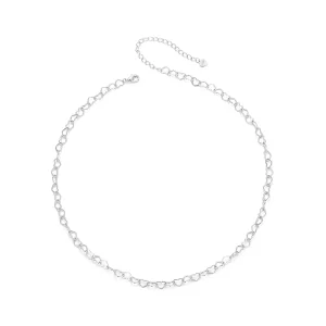 Collar con cadena de corazón estilo PANDORA - BSA005 (imagen para) Collar con cadena de corazón estilo PANDORA - BSA005