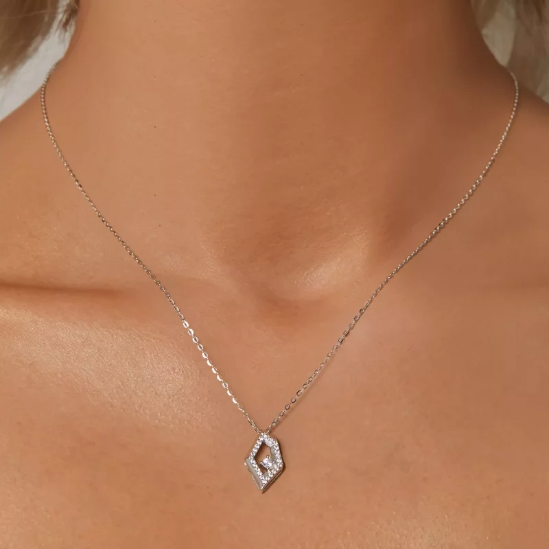 (imagen para) Collar con destellos geométricos estilo PANDORA - SCN517 - Ver 5